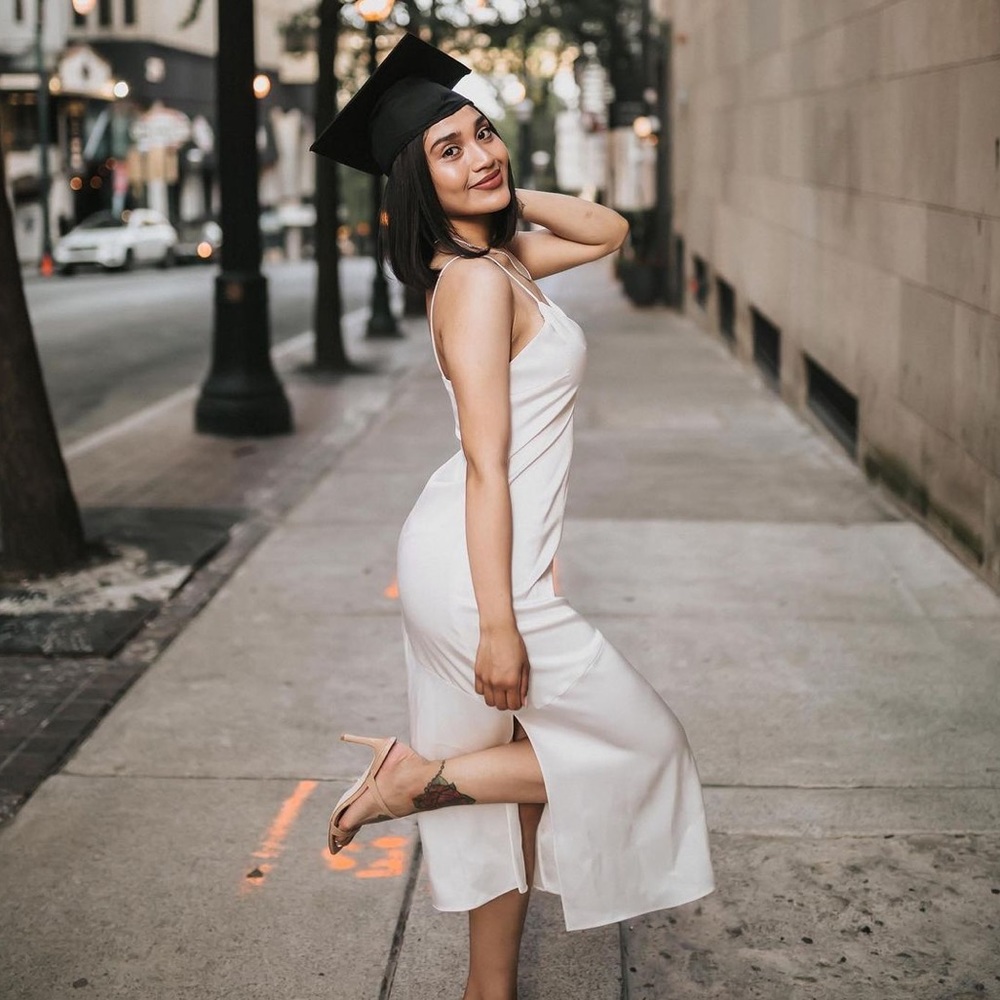 Alice & Olivia white silk dress
